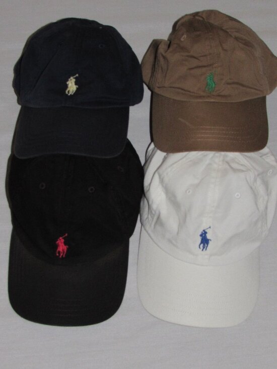 Polo Ralph Lauren Other - Lot of 4 Polo Ralph Lauren Classic Dad Baseball Caps Hat White Black Blue Tan